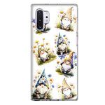 Samsung Galaxy Note 10 Cute White Blue Daisies Gnomes Hybrid Protective Phone Case Cover