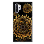 Samsung Galaxy Note 10 Mandala Geometry Abstract Sunflowers Pattern Hybrid Protective Phone Case Cover