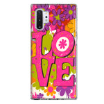 Samsung Galaxy Note 10 Pink Daisy Love Graffiti Painting Art Hybrid Protective Phone Case Cover