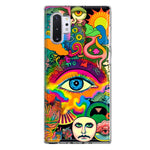 Samsung Galaxy Note 10 Neon Rainbow Psychedelic Trippy Hippie Multiple Eyes Hybrid Protective Phone Case Cover