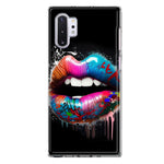 Samsung Galaxy Note 10 Colorful Lip Graffiti Painting Art Hybrid Protective Phone Case Cover