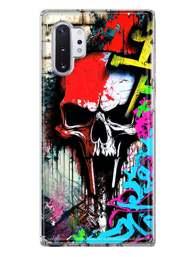 Samsung Galaxy Note 10 Plus Skull Face Graffiti Painting Art Hybrid Protective Phone Case Cover