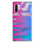 Samsung Galaxy Note 10 Pink Blue Clear Funny Text Quote Slay Girl Hybrid Protective Phone Case Cover