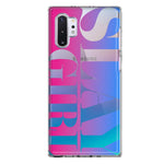 Samsung Galaxy Note 10 Plus Pink Blue Clear Funny Text Quote Slay Girl Hybrid Protective Phone Case Cover