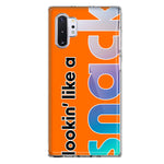 Samsung Galaxy Note 10 Orange Clear Funny Text Quote Snack Hybrid Protective Phone Case Cover