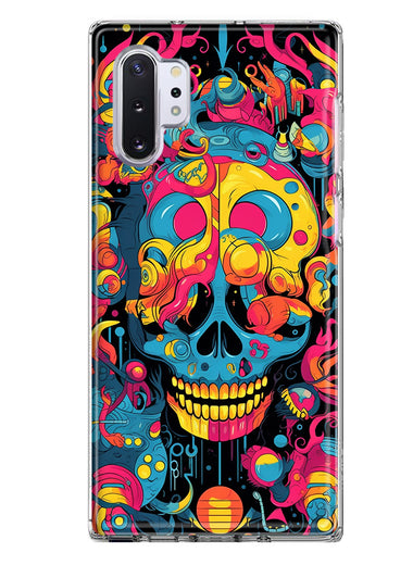 Samsung Galaxy Note 10 Psychedelic Trippy Death Skull Pop Art Hybrid Protective Phone Case Cover