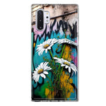 Samsung Galaxy Note 10 White Daisies Graffiti Wall Art Painting Hybrid Protective Phone Case Cover