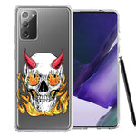 Samsung Galaxy Note 20 Flamming Devil Skull Design Double Layer Phone Case Cover