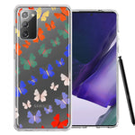 Samsung Galaxy Note 20 Colorful Butterflies Design Double Layer Phone Case Cover