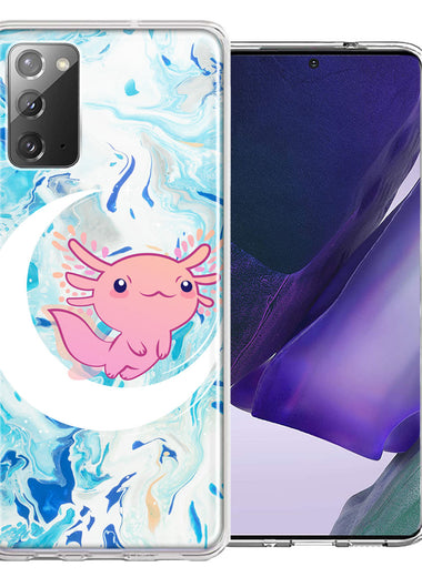 Samsung Galaxy Note 20 Pink Axolotl Moon Mable Design Double Layer Phone Case Cover
