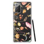 Samsung Galaxy Note 20 Peach Meadow Wildflowers Butterflies Bees Watercolor Floral Hybrid Protective Phone Case Cover