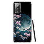 Samsung Galaxy Note 20 Kawaii Manga Pink Cherry Blossom Full Moon Hybrid Protective Phone Case Cover