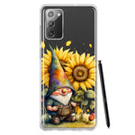 Samsung Galaxy Note 20 Cute Gnome Sunflowers Clear Hybrid Protective Phone Case Cover