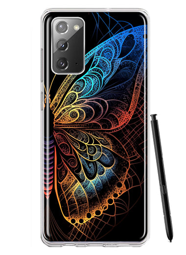 Samsung Galaxy Note 20 Mandala Geometry Abstract Butterfly Pattern Hybrid Protective Phone Case Cover