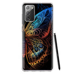 Samsung Galaxy Note 20 Mandala Geometry Abstract Butterfly Pattern Hybrid Protective Phone Case Cover