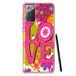 Samsung Galaxy Note 20 Pink Daisy Love Graffiti Painting Art Hybrid Protective Phone Case Cover
