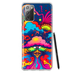 Samsung Galaxy Note 20 Neon Rainbow Psychedelic Trippy Hippie Bomb Star Dream Hybrid Protective Phone Case Cover