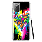 Samsung Galaxy Note 20 Colorful Rainbow Hearts Love Graffiti Painting Hybrid Protective Phone Case Cover