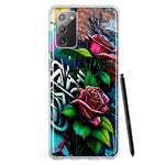 Samsung Galaxy Note 20 Red Roses Graffiti Painting Art Hybrid Protective Phone Case Cover