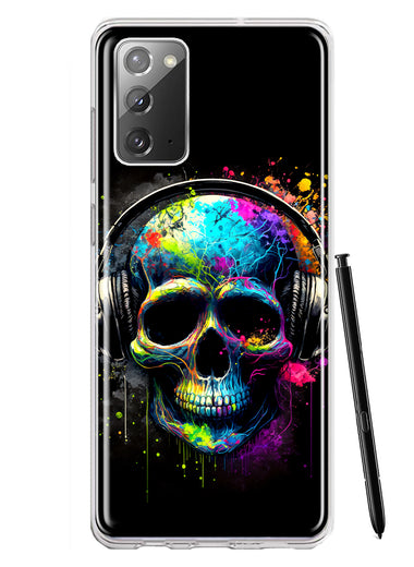 Samsung Galaxy Note 20 Fantasy Skull Headphone Colorful Pop Art Hybrid Protective Phone Case Cover