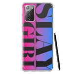 Samsung Galaxy Note 20 Pink Blue Clear Funny Text Quote Slay Girl Hybrid Protective Phone Case Cover