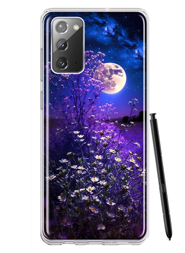 Samsung Galaxy Note 20 Spring Moon Night Lavender Flowers Floral Hybrid Protective Phone Case Cover