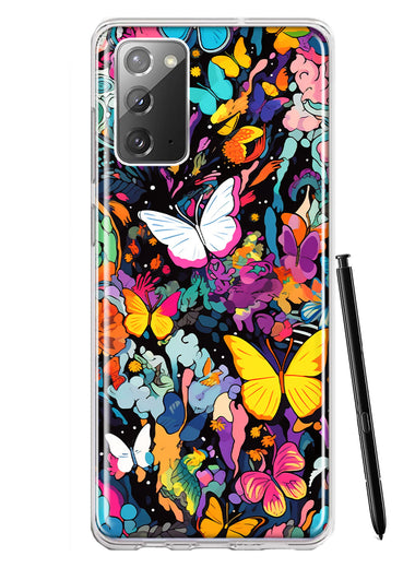 Samsung Galaxy Note 20 Psychedelic Trippy Butterflies Pop Art Hybrid Protective Phone Case Cover