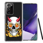Samsung Galaxy Note 20 Ultra Flamming Devil Skull Design Double Layer Phone Case Cover