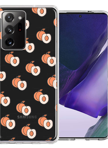 Samsung Galaxy Note 20 Ultra Polka Dot Peaches Design Double Layer Phone Case Cover
