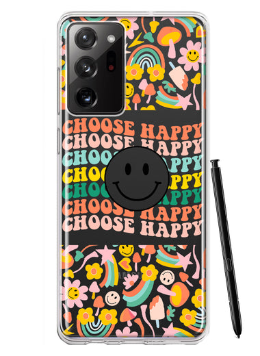 Samsung Galaxy Note 20 Ultra Choose Happy Smiley Face Retro Vintage Groovy 70s Style Hybrid Protective Phone Case Cover