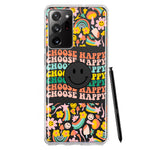 Samsung Galaxy Note 20 Ultra Choose Happy Smiley Face Retro Vintage Groovy 70s Style Hybrid Protective Phone Case Cover