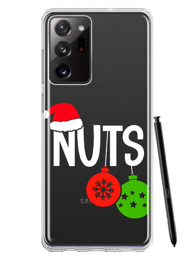 Samsung Galaxy Note 20 Ultra Christmas Funny Couples Chest Nuts Ornaments Hybrid Protective Phone Case Cover