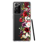 Samsung Galaxy Note 20 Ultra Red Summer Watercolor Floral Bouquets Ruby Flowers Hybrid Protective Phone Case Cover