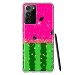 Samsung Galaxy Note 20 Ultra Summer Watermelon Sugar Vacation Tropical Fruit Pink Green Hybrid Protective Phone Case Cover