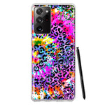 Samsung Galaxy Note 20 Ultra Vibrant Pink Purple Tie Dye Summer Leopard Swirl Rainbow Hybrid Protective Phone Case Cover