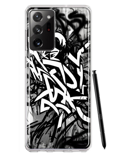 Samsung Galaxy Note 20 Ultra Black White Urban Graffiti Hybrid Protective Phone Case Cover