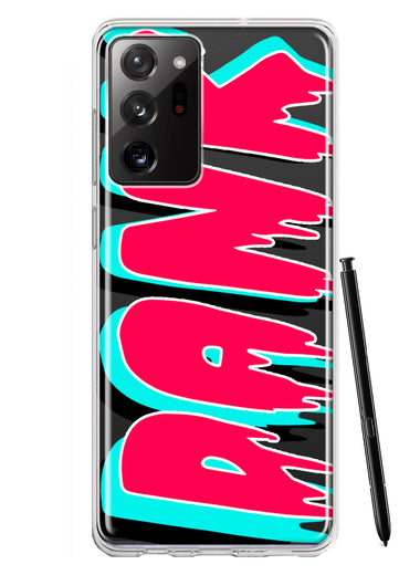 Samsung Galaxy Note 20 Ultra Teal Pink Clear Funny Text Quote Dank Hybrid Protective Phone Case Cover