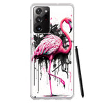 Samsung Galaxy Note 20 Ultra Pink Flamingo Painting Graffiti Hybrid Protective Phone Case Cover