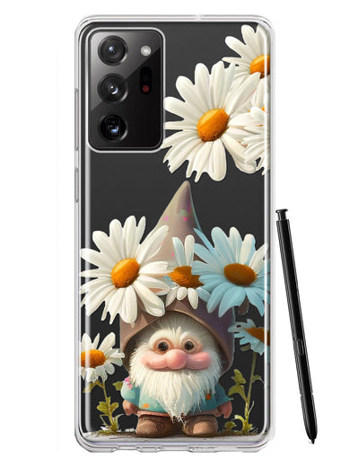 Samsung Galaxy Note 20 Ultra Cute Gnome White Daisy Flowers Floral Hybrid Protective Phone Case Cover
