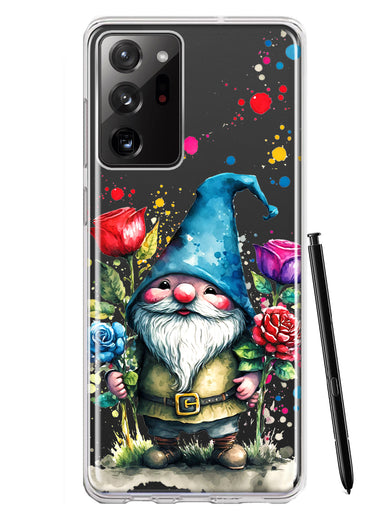 Samsung Galaxy Note 20 Ultra Gnome Red Purple Blue Roses Garden Hybrid Protective Phone Case Cover