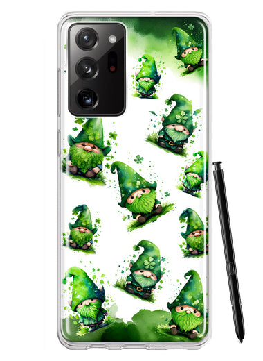Samsung Galaxy Note 20 Ultra Gnomes Shamrock Lucky Green Clover St. Patrick Hybrid Protective Phone Case Cover
