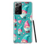 Samsung Galaxy Note 20 Ultra Turquoise Pink Hearts Gnomes Hybrid Protective Phone Case Cover