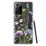 Samsung Galaxy Note 20 Ultra Lavender Dragonfly Butterflies Spring Flowers Hybrid Protective Phone Case Cover