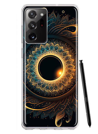 Samsung Galaxy Note 20 Ultra Mandala Geometry Abstract Eclipse Pattern Hybrid Protective Phone Case Cover