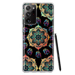 Samsung Galaxy Note 20 Ultra Mandala Geometry Abstract Elephant Pattern Hybrid Protective Phone Case Cover