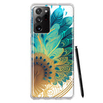 Samsung Galaxy Note 20 Ultra Mandala Geometry Abstract Peacock Feather Pattern Hybrid Protective Phone Case Cover