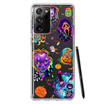 Samsung Galaxy Note 20 Ultra Cute Halloween Spooky Horror Scary Neon Characters Hybrid Protective Phone Case Cover