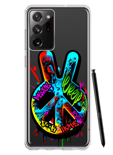 Samsung Galaxy Note 20 Ultra Peace Graffiti Painting Art Hybrid Protective Phone Case Cover