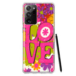 Samsung Galaxy Note 20 Ultra Pink Daisy Love Graffiti Painting Art Hybrid Protective Phone Case Cover