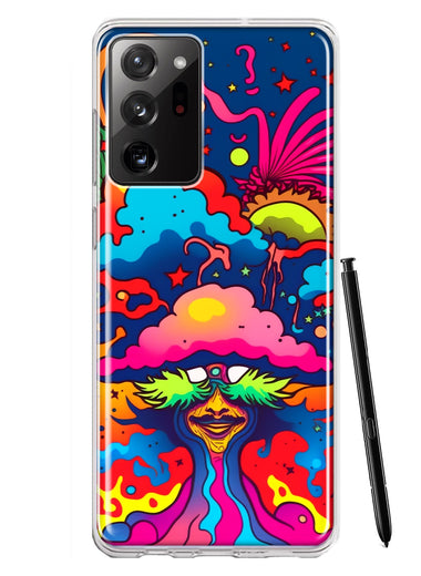 Samsung Galaxy Note 20 Ultra Neon Rainbow Psychedelic Trippy Hippie Bomb Star Dream Hybrid Protective Phone Case Cover